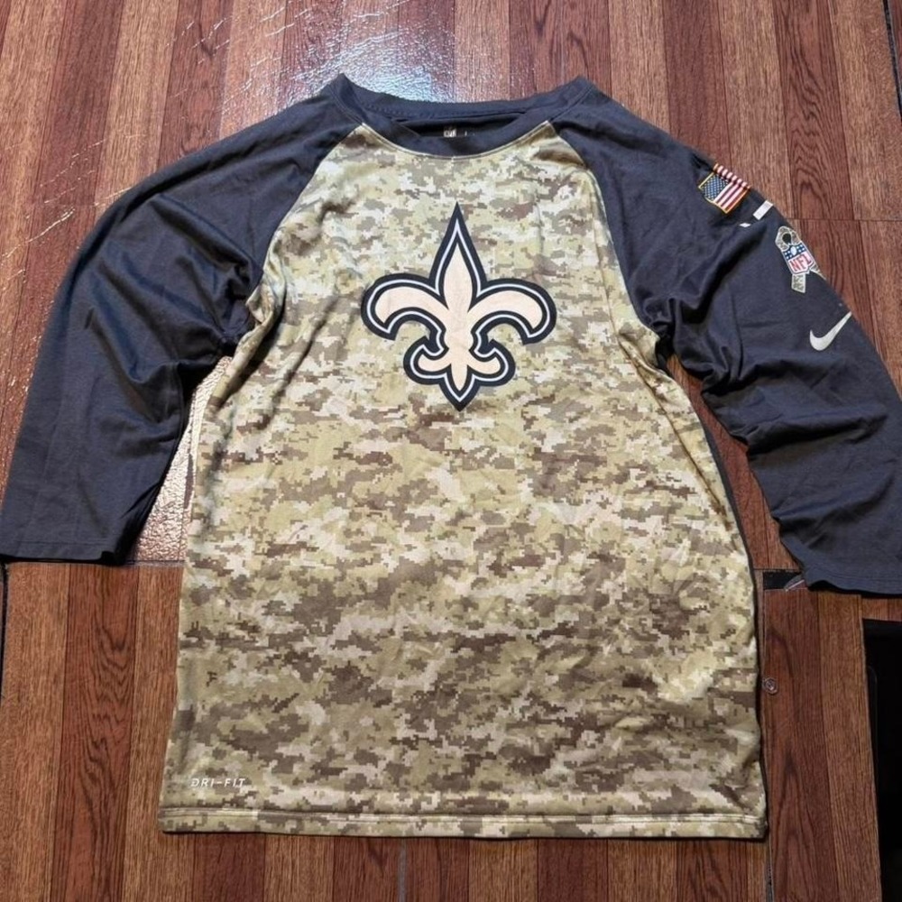 Nike NFL New Orlans Saints Dri-Fit Tech Half Sleeve Shirt Fits XS
